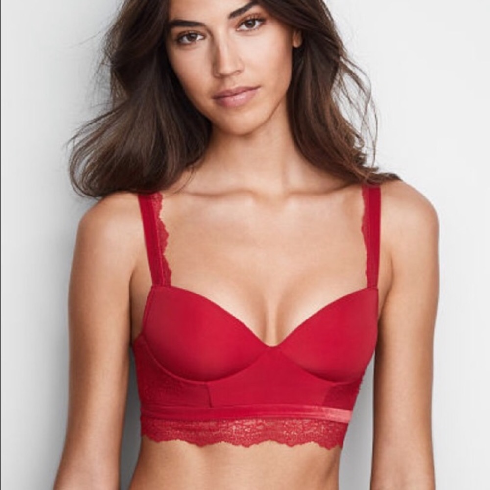 Victoria Secret Velvet Trim Pushup Bralette XS